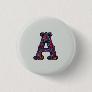 Norwegian Rosemaling Initiale – Traditionelle Blum Button