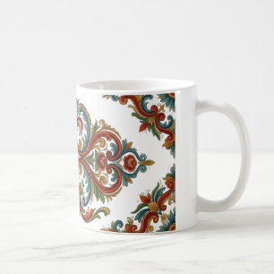 Norwegian Rosemaling Muster Tasse mit eleganter Sy