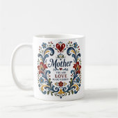 Norwegian Rosemaling Mutter Tasse – Elegantes Blum (Links)