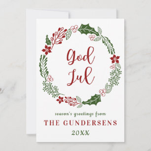 Norwegian & Swedish Frohe Weihnachten, Benutzerdef Feiertagskarte