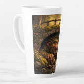 Norwegian Troll Hiding Under Bridge, Latte Mug Milchtasse (Linke Ecke)
