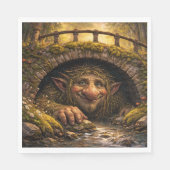 Norwegian Troll Hiding Under Bridge, Napkins Serviette (Vorderseite)