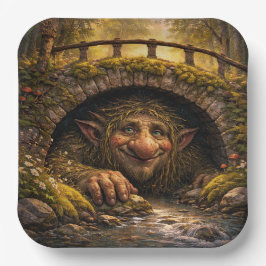 Norwegian Troll Hiding Under Bridge, Paper Plates Pappteller