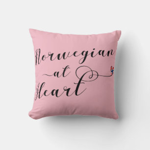 Norwegisch am Herz Throw Cushion, Norwegen Kissen