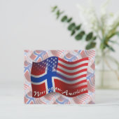 Norwegisch-amerikanische Wave-Fahne Postkarte (Stehend Vorderseite)