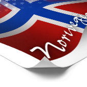 Norwegisch-amerikanische Waving Flag Poster (Ecke)