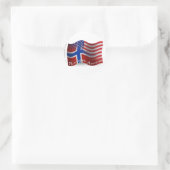 Norwegisch-amerikanische Waving Flag Runder Aufkleber (Tasche)