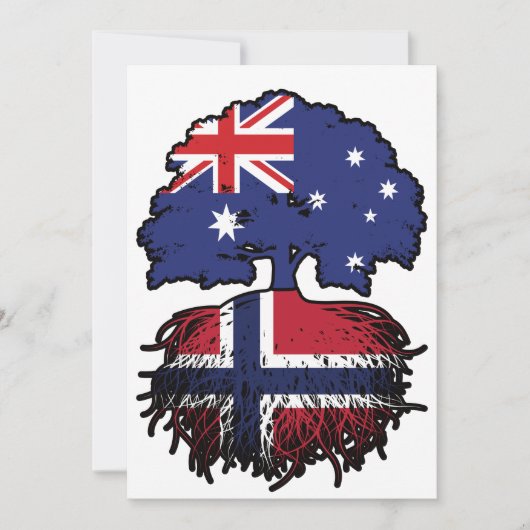 Norwegisch Australien Tree Roots Einladung (Vorderseite)
