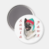 Norwegisch Elkhound Santa Paws Magnet (Vorderseite/Rückseite)