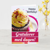 Norwegisch "Gratulerer med dagen" Happy Birthday Karte (Gelbe Blume)