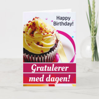 Norwegisch "Gratulerer med dagen" Happy Birthday Karte