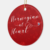 Norwegisch im Herzen, Weihnachtsbaumschmuck Keramikornament (Links)