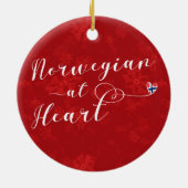 Norwegisch im Herzen, Weihnachtsbaumschmuck Keramikornament (Hinten)