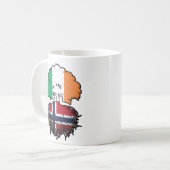 Norwegisch-irische Treuhandflagge Kaffeetasse (Vorderseite Links)