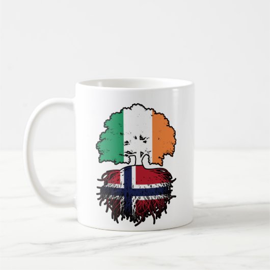 Norwegisch-irische Treuhandflagge Kaffeetasse (Links)