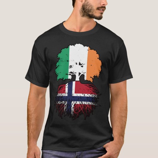 Norwegisch-irische Treuhandflagge T-Shirt (Vorderseite)
