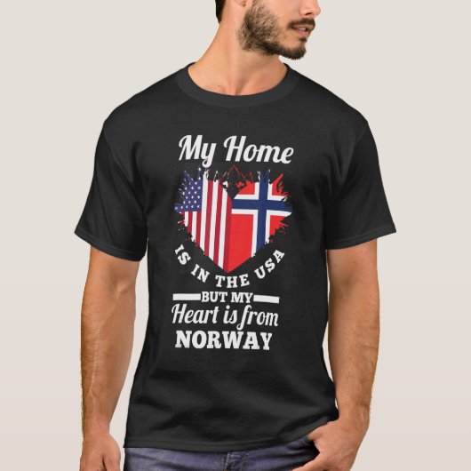 Norwegisch meine Zuhause ist in den USA, aber mein T-Shirt (Vorderseite)