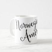 Norwegische amerikanische Tasse für Herzklopfen (Vorderseite Links)