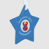 Norwegische Angelflagge Hanukkah Personalisiert Ornament (Vorderseite)
