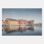 Norwegische bemalte Häuser Geschenkpapier Set (Vorderseite)