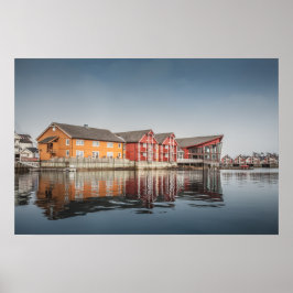 Norwegische bemalte Häuser Poster