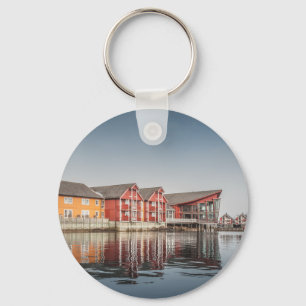 Norwegische bemalte Häuser Schlüsselanhänger
