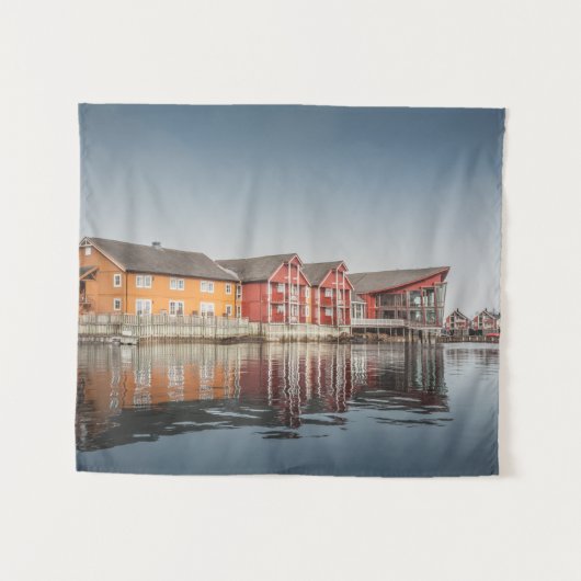 Norwegische bemalte Häuser Wandteppich (Vorderseite (Horizontal))