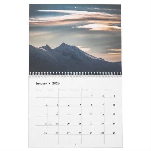 Norwegische Berge 2026 Kalender (Jan 2026)