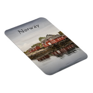 Norwegische Bootshäuser Souvenir Magnet
