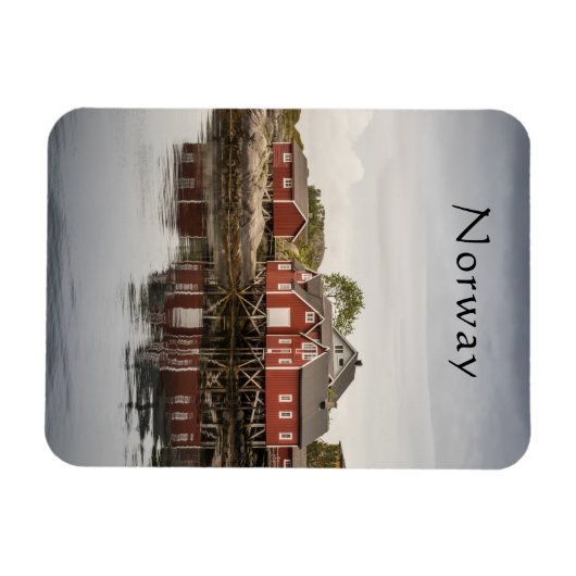 Norwegische Bootshäuser Souvenir Magnet (Horizontal)