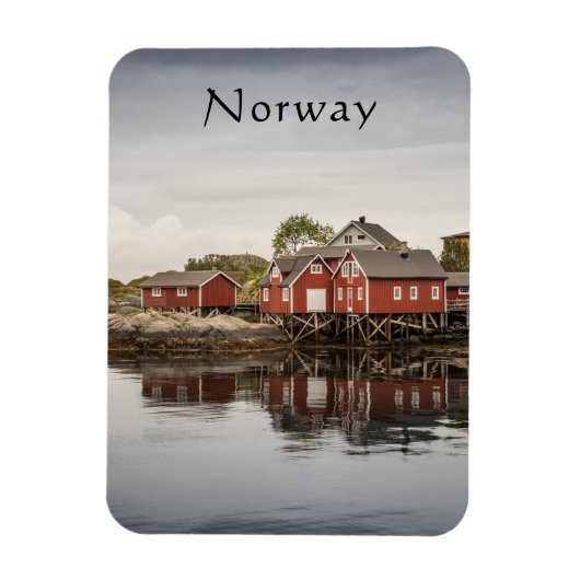 Norwegische Bootshäuser Souvenir Magnet (Vertikal)