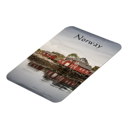 Norwegische Bootshäuser Souvenir Magnet (Linke Seite)