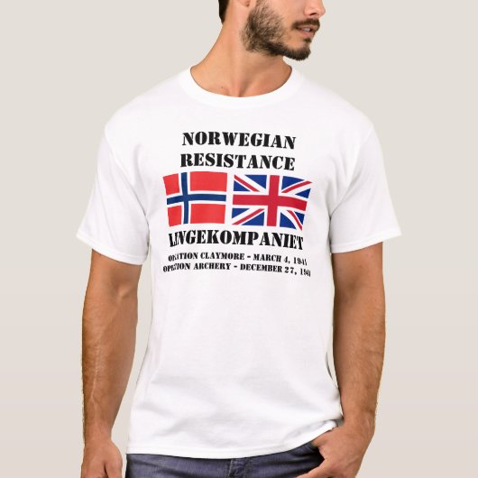 Norwegische britische Widerstand-Operationen T-Shirt (Vorderseite)