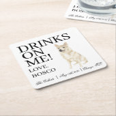 Norwegische Buhund-Hunde-Hochzeit Rechteckiger Pappuntersetzer (angewinkelt)