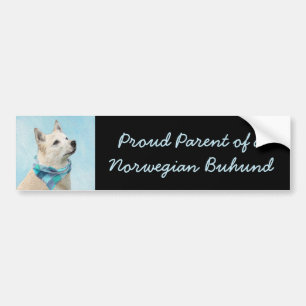 Norwegische Buhund-Malerei - Niedliche Original Hu Autoaufkleber