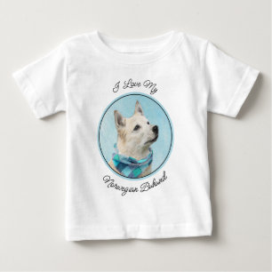 Norwegische Buhund-Malerei - Niedliche Original Hu Baby T-shirt
