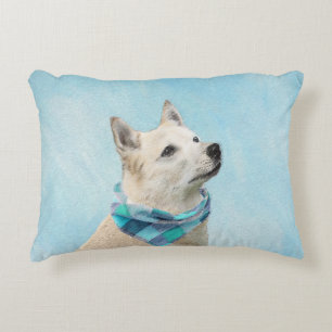 Norwegische Buhund-Malerei - Niedliche Original Hu Dekokissen