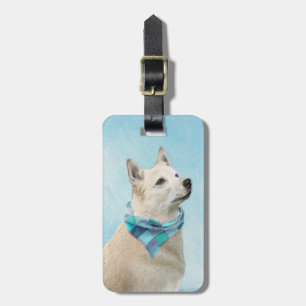 Norwegische Buhund-Malerei - Niedliche Original Hu Gepäckanhänger