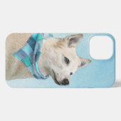 Norwegische Buhund-Malerei - Niedliche Original Hu iPhone Hülle (Rückseite (Horizontal))