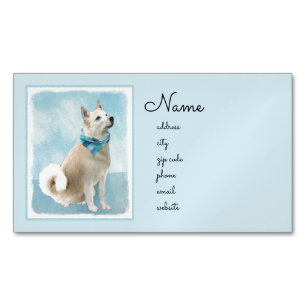 Norwegische Buhund-Malerei - Niedliche Original Hu Magnetische Visitenkarte