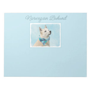 Norwegische Buhund-Malerei - Niedliche Original Hu Notizblock