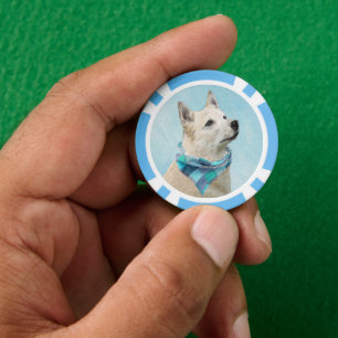 Norwegische Buhund-Malerei - Niedliche Original Hu Pokerchips
