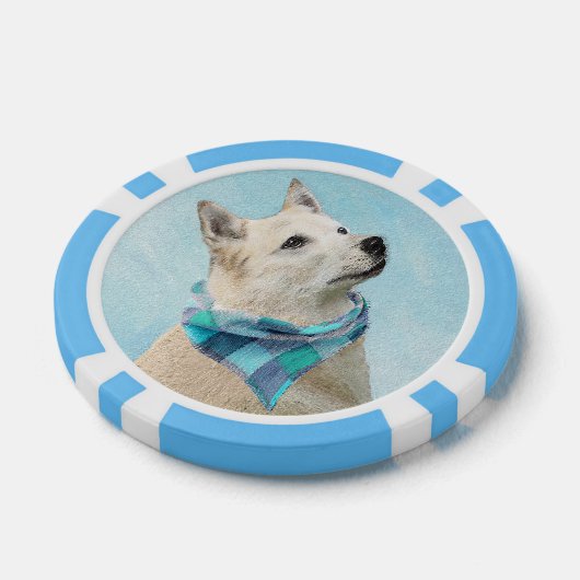 Norwegische Buhund-Malerei - Niedliche Original Hu Pokerchips (Einzeln)