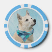 Norwegische Buhund-Malerei - Niedliche Original Hu Pokerchips (Vorderseite)