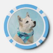 Norwegische Buhund-Malerei - Niedliche Original Hu Pokerchips (Rückseite)