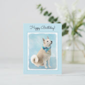 Norwegische Buhund-Malerei - Niedliche Original Hu Postkarte (Stehend Vorderseite)