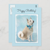 Norwegische Buhund-Malerei - Niedliche Original Hu Postkarte (Vorne/Hinten)