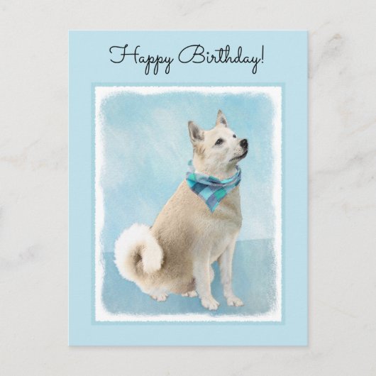 Norwegische Buhund-Malerei - Niedliche Original Hu Postkarte (Vorderseite)