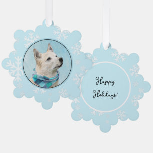 Norwegische Buhund-Malerei - Süße originelle Hunde Ornament Karte