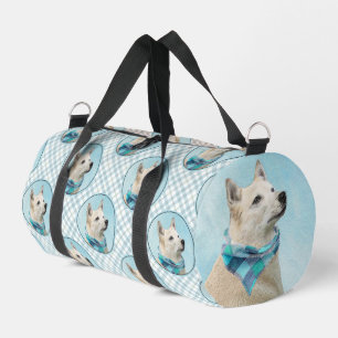 Norwegische Buhund Malerei Wheaten Original Hunde Duffle Bag
